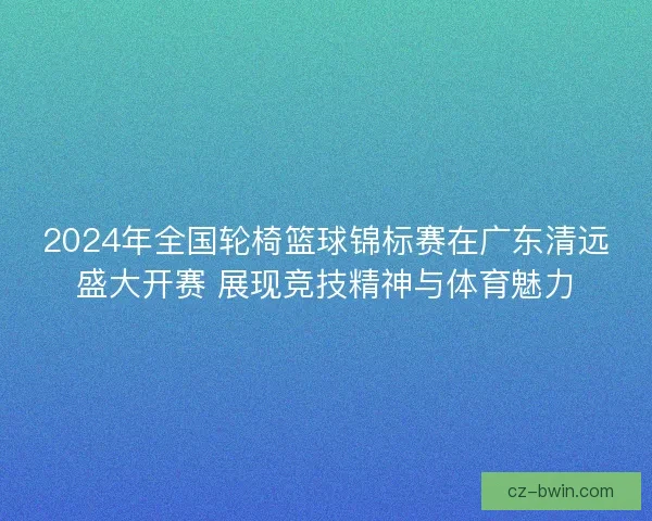 2024年全国轮椅篮球锦标赛在广东清远盛大开赛 展现竞技精神与体育魅力
