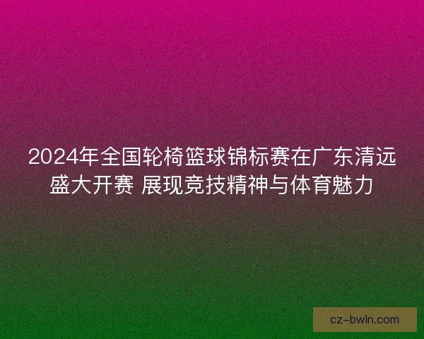 2024年全国轮椅篮球锦标赛在广东清远盛大开赛 展现竞技精神与体育魅力