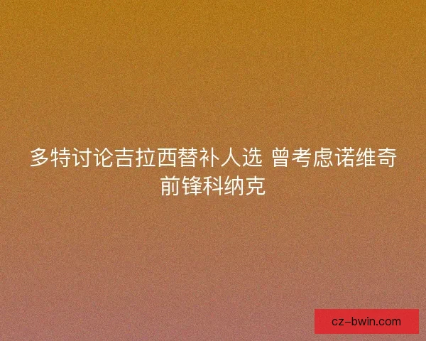 多特讨论吉拉西替补人选 曾考虑诺维奇前锋科纳克