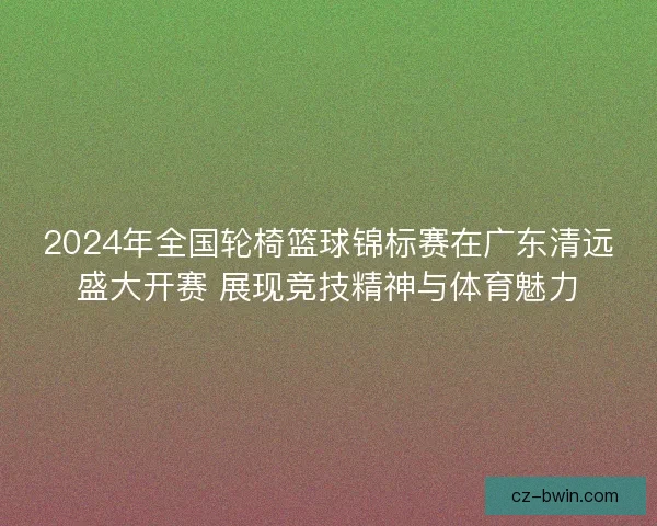 2024年全国轮椅篮球锦标赛在广东清远盛大开赛 展现竞技精神与体育魅力