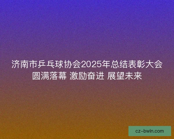济南市乒乓球协会2025年总结表彰大会圆满落幕 激励奋进 展望未来